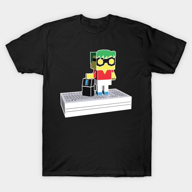 Polygonal Computer Geek Holding a Mouse T-Shirt by foxerish